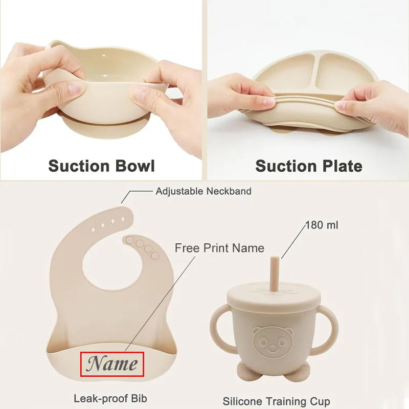 Maw Maws Hope Personalized Name Baby Meal Plate Set Silicone