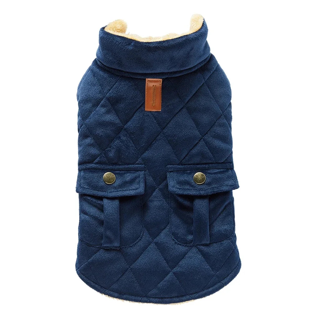 Guangdong Winter Warm Plush Dog Jacket With Double Pockets