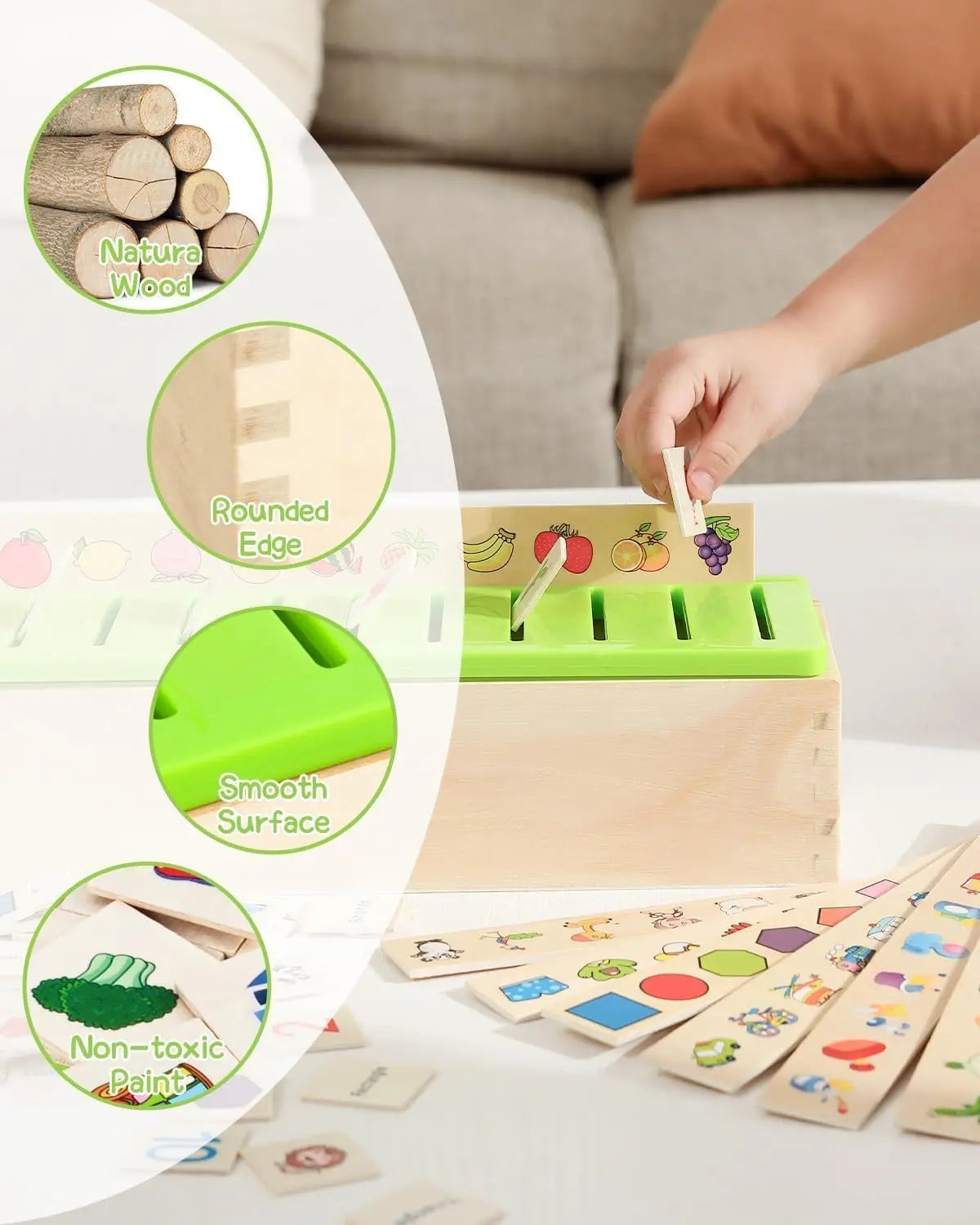 Hign-concerned Wooden Montessori Sorting Toy Set Box