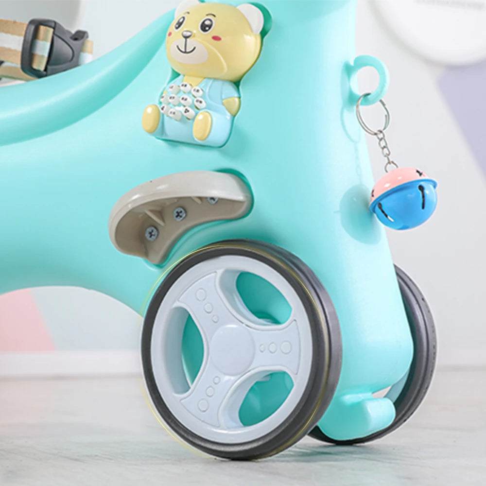 LWOCN Rocking Horse Toddlers Ride On Toy With Push Handle