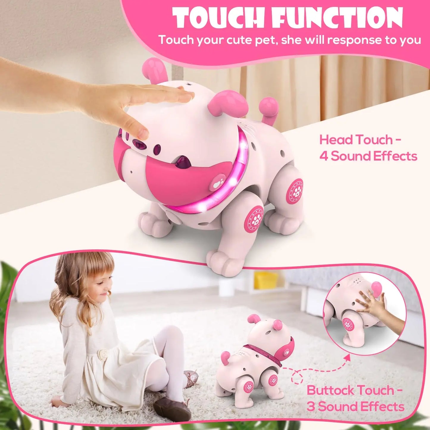 Hign Concerned Remote Control Puppy Dog RC Toy With LED