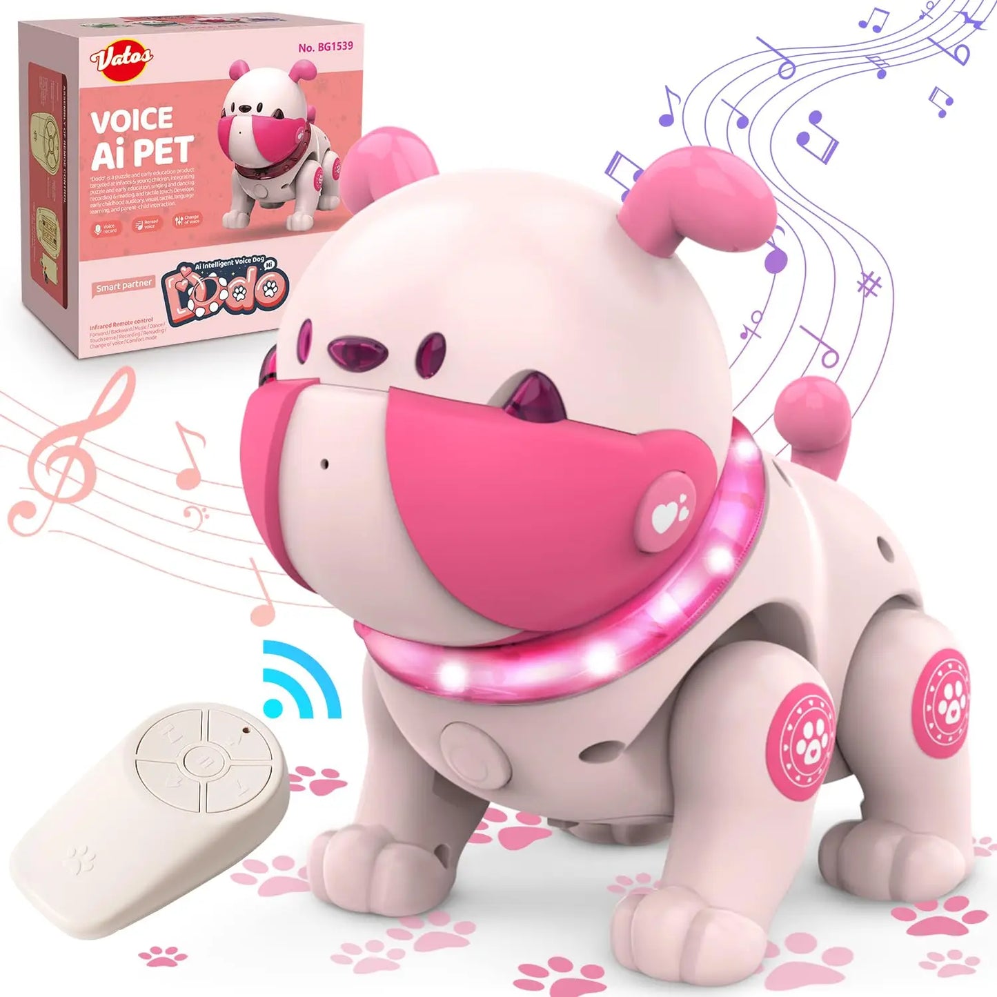 Hign Concerned Remote Control Puppy Dog RC Toy With LED