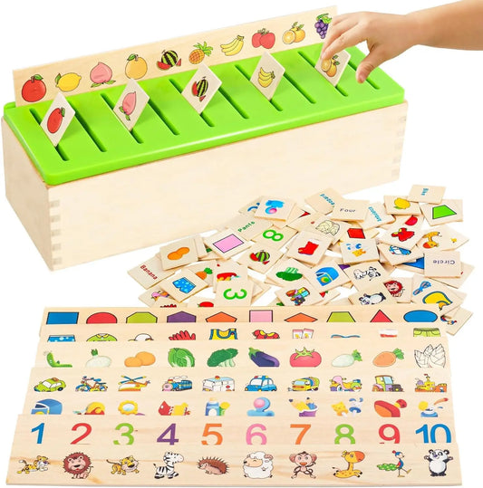 Hign-concerned Wooden Montessori Sorting Toy Set Box