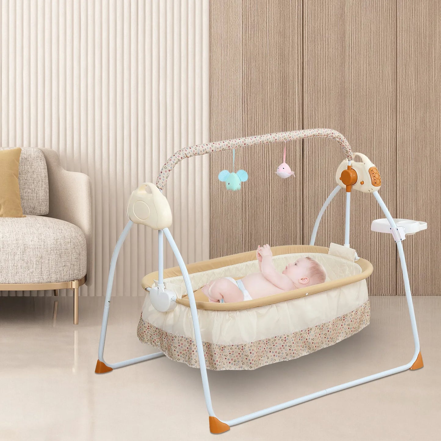 Hign-concerned Portable Bluetooth Baby Swing Cradle
