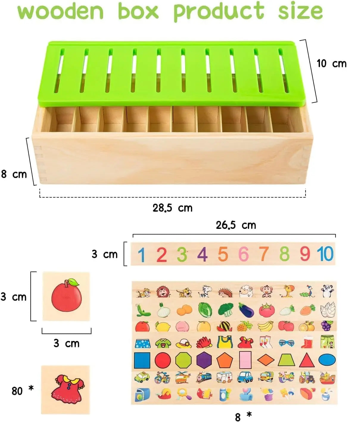 Hign-concerned Wooden Montessori Sorting Toy Set Box