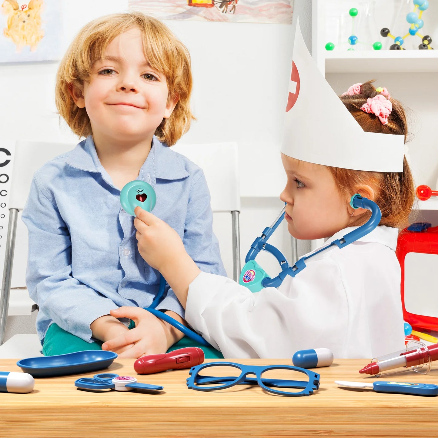 Jovow Kids Doctor Toy Set With Case Injections Stethoscope