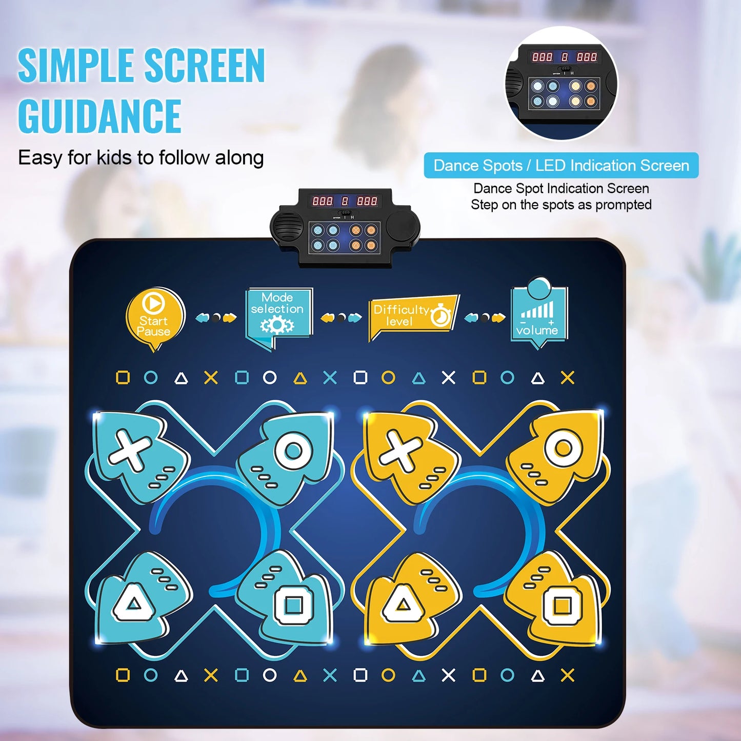 SucceBuy Dance Mat for Kids 8 Button Music Pad Modes