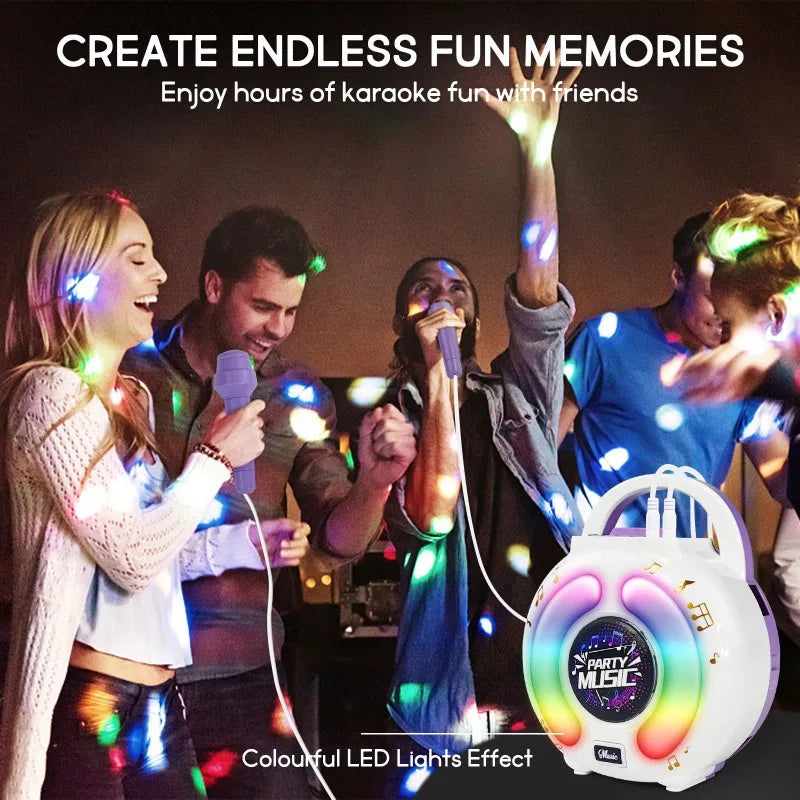 GGbell Karaoke Machine With 2 Microphones Portable Toy