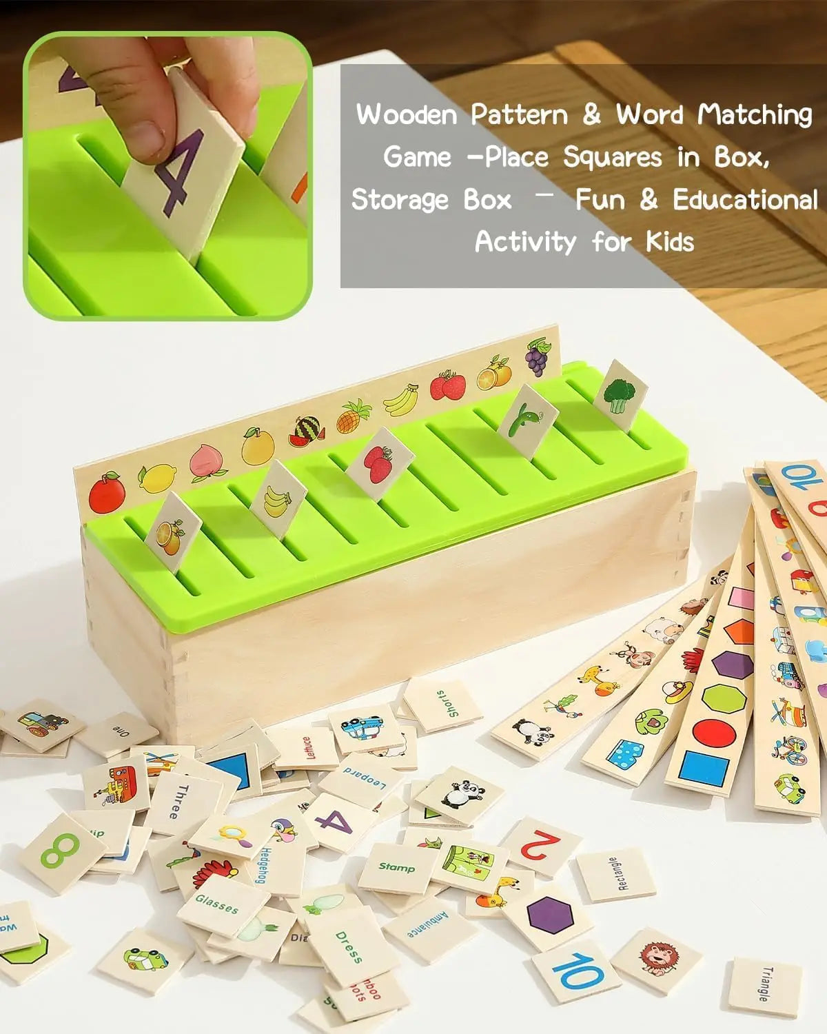 Hign-concerned Wooden Montessori Sorting Toys Word Matching