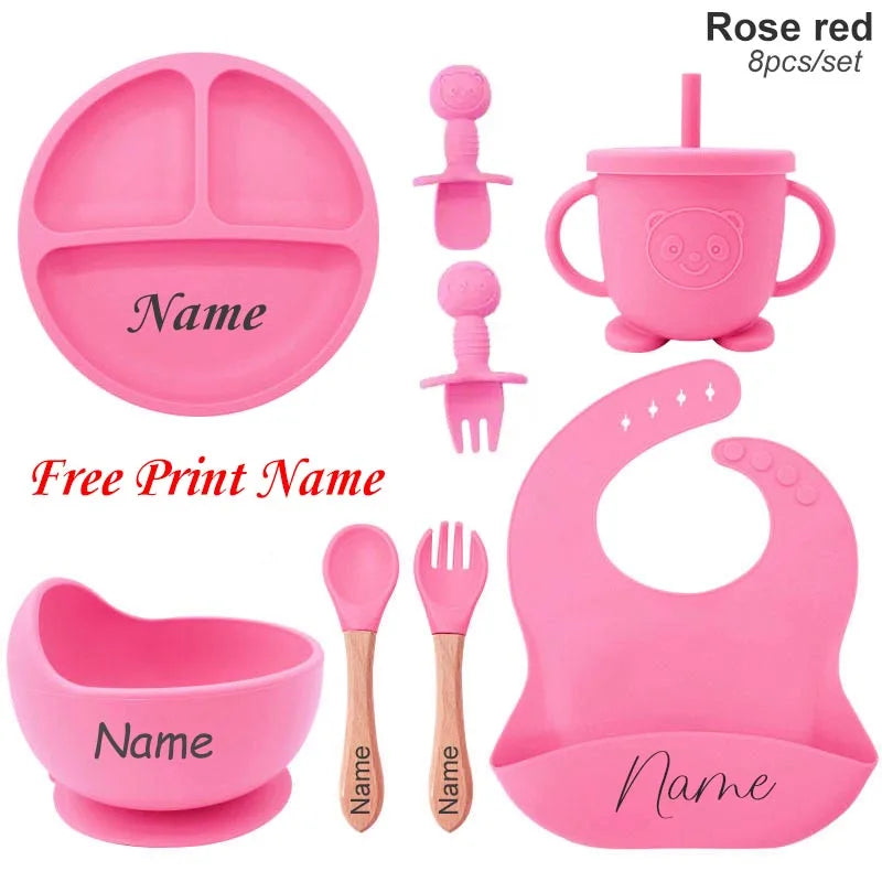 Maw Maws Hope Personalized Name Baby Meal Plate Set Silicone