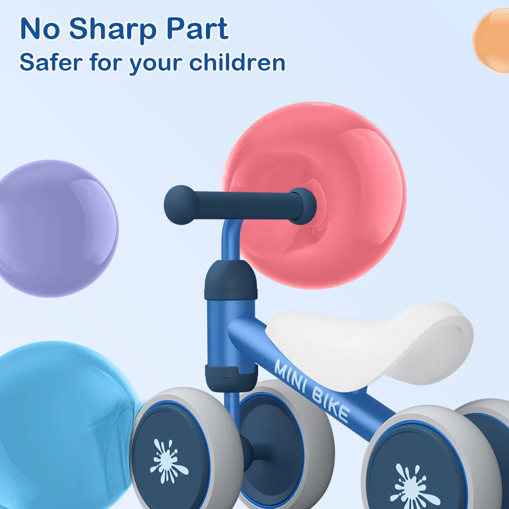 YGJT Baby Balance Bike Ride On Toy For Toddlers Four Wheel