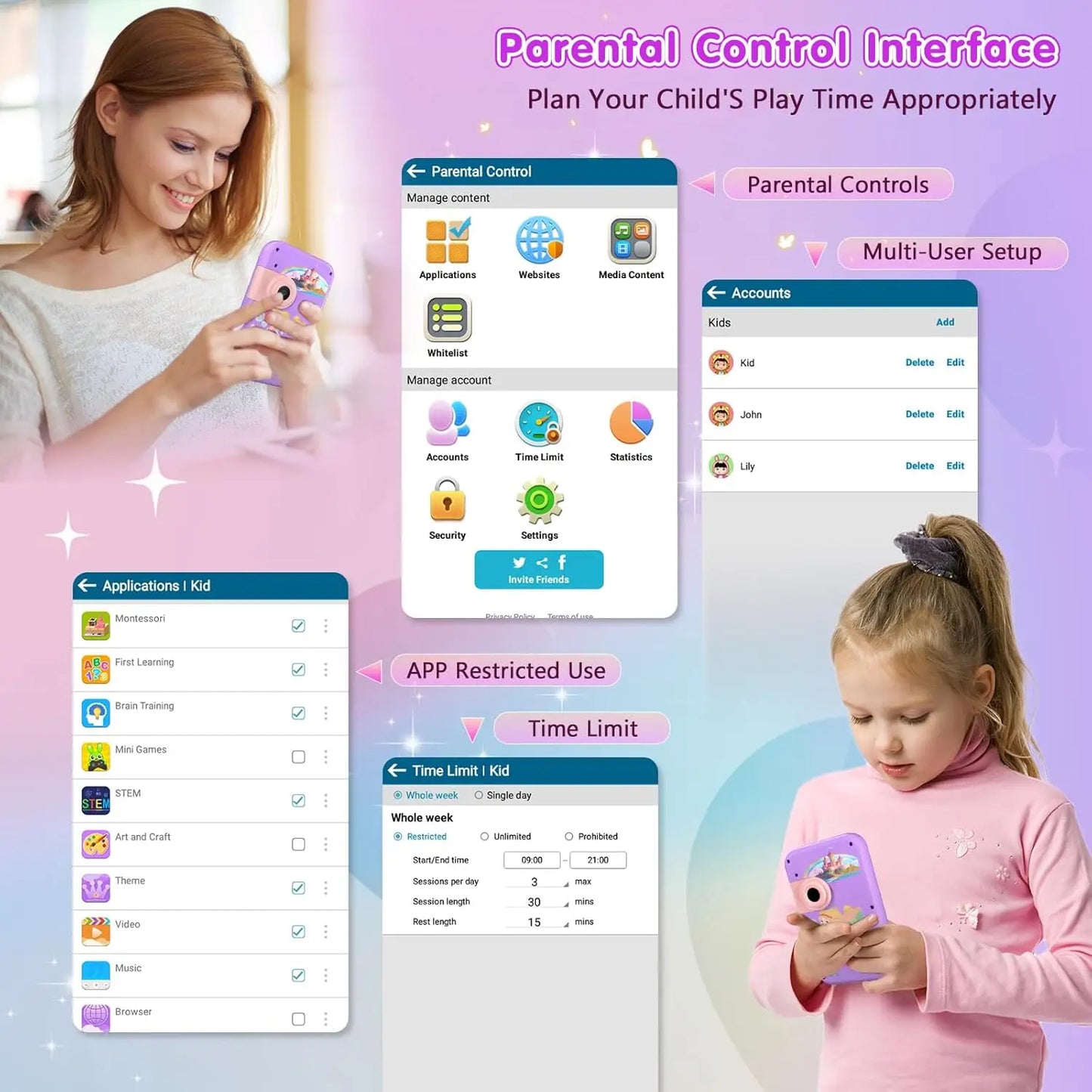 Maw Maws Hope Kids Smart Phone Toy Dual Camera Educational