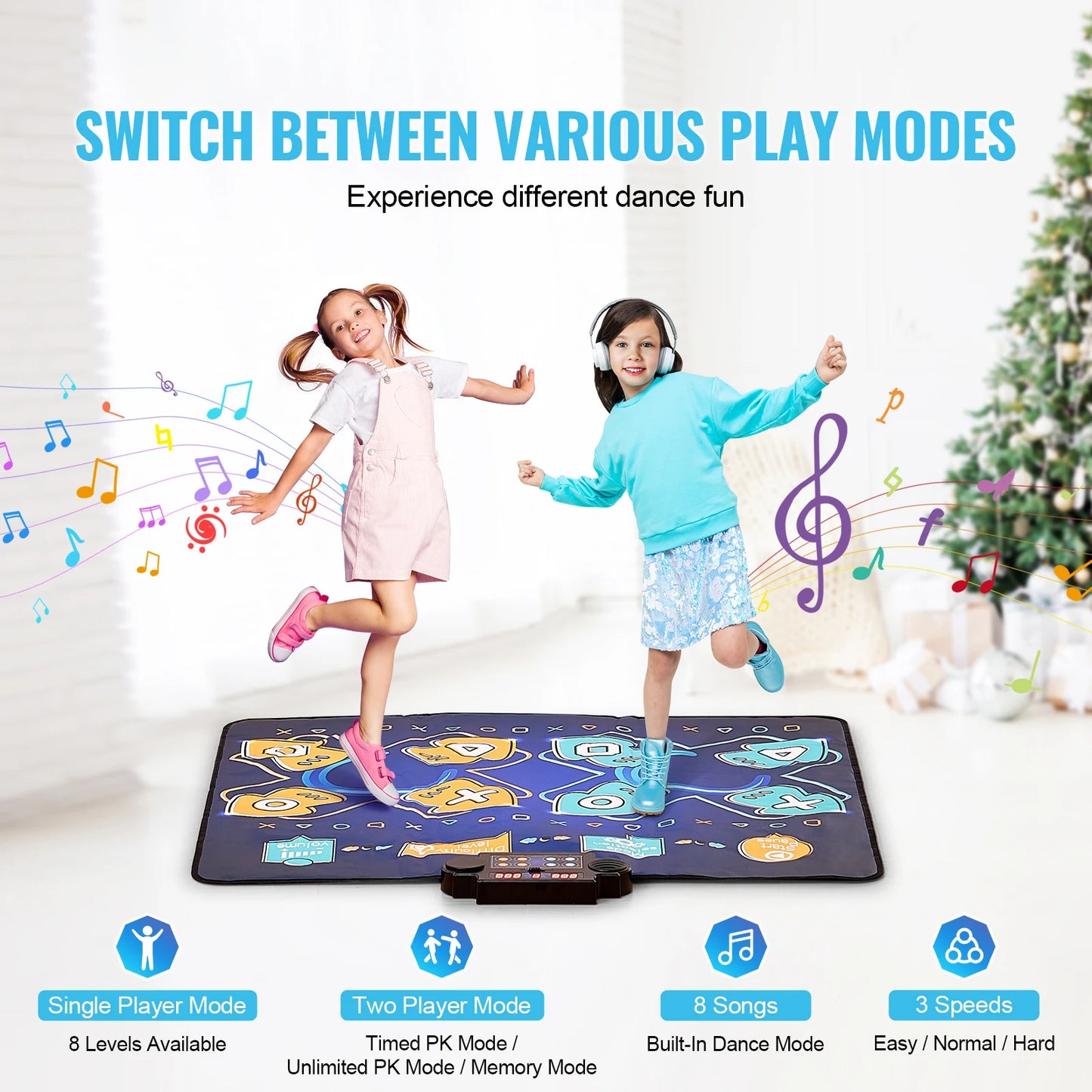 SucceBuy Dance Mat for Kids 8 Button Music Pad Modes