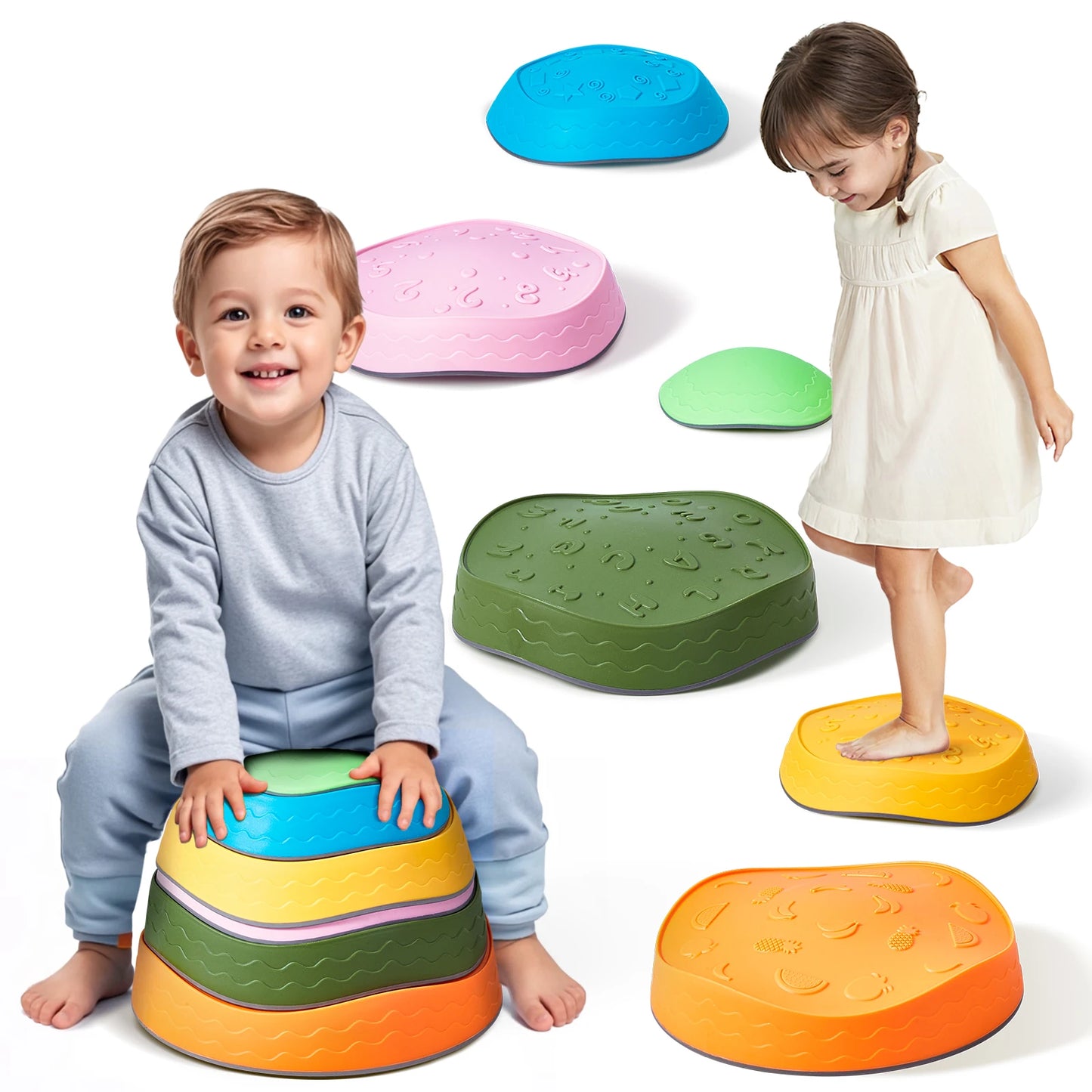 SucceBuy Balance Stepping Stones for Kids Indoor Play