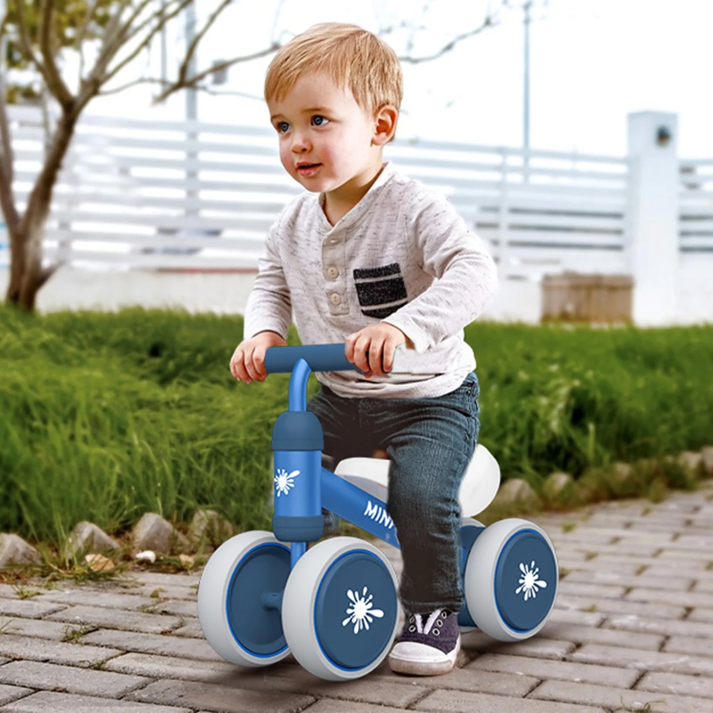 YGJT Baby Balance Bike Ride On Toy For Toddlers Four Wheel