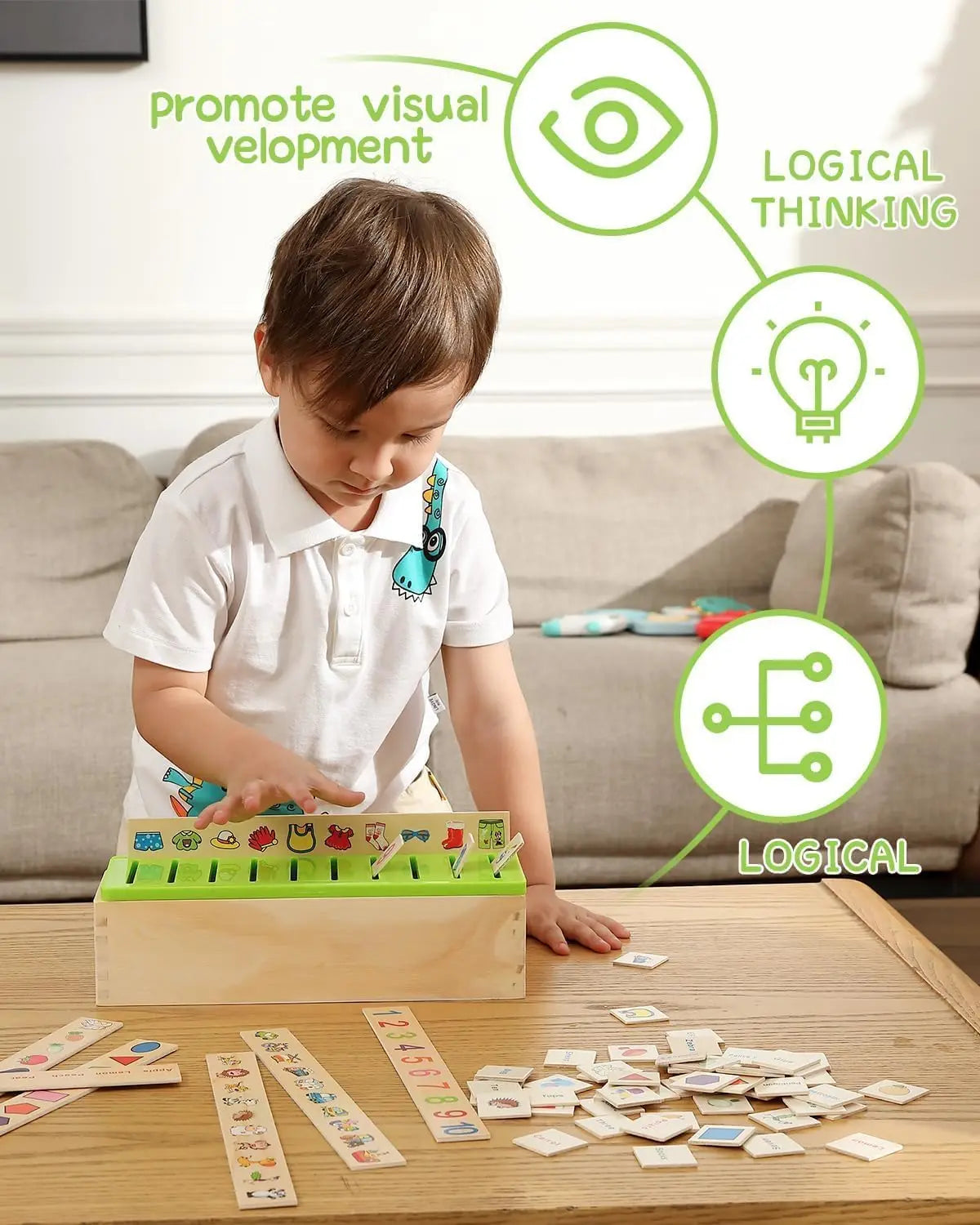 Hign-concerned Wooden Montessori Sorting Toy Set Box