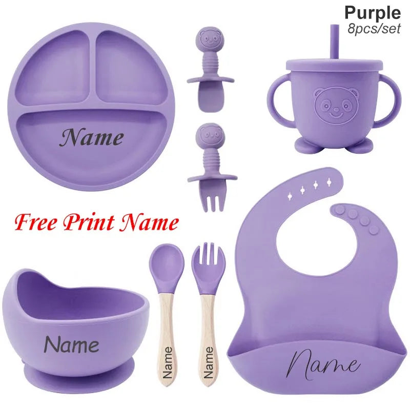 Maw Maws Hope Personalized Name Baby Meal Plate Set Silicone