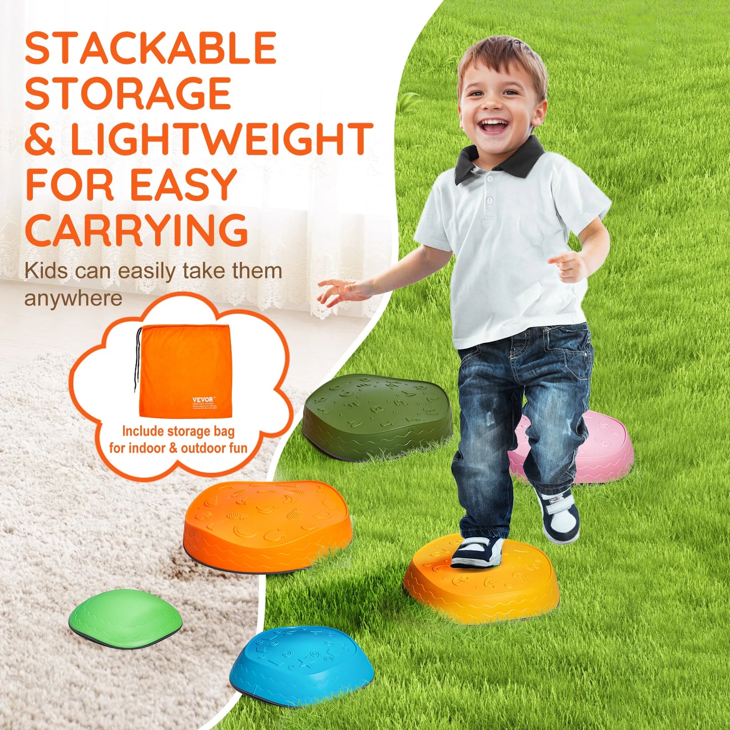 SucceBuy Balance Stepping Stones for Kids Indoor Play