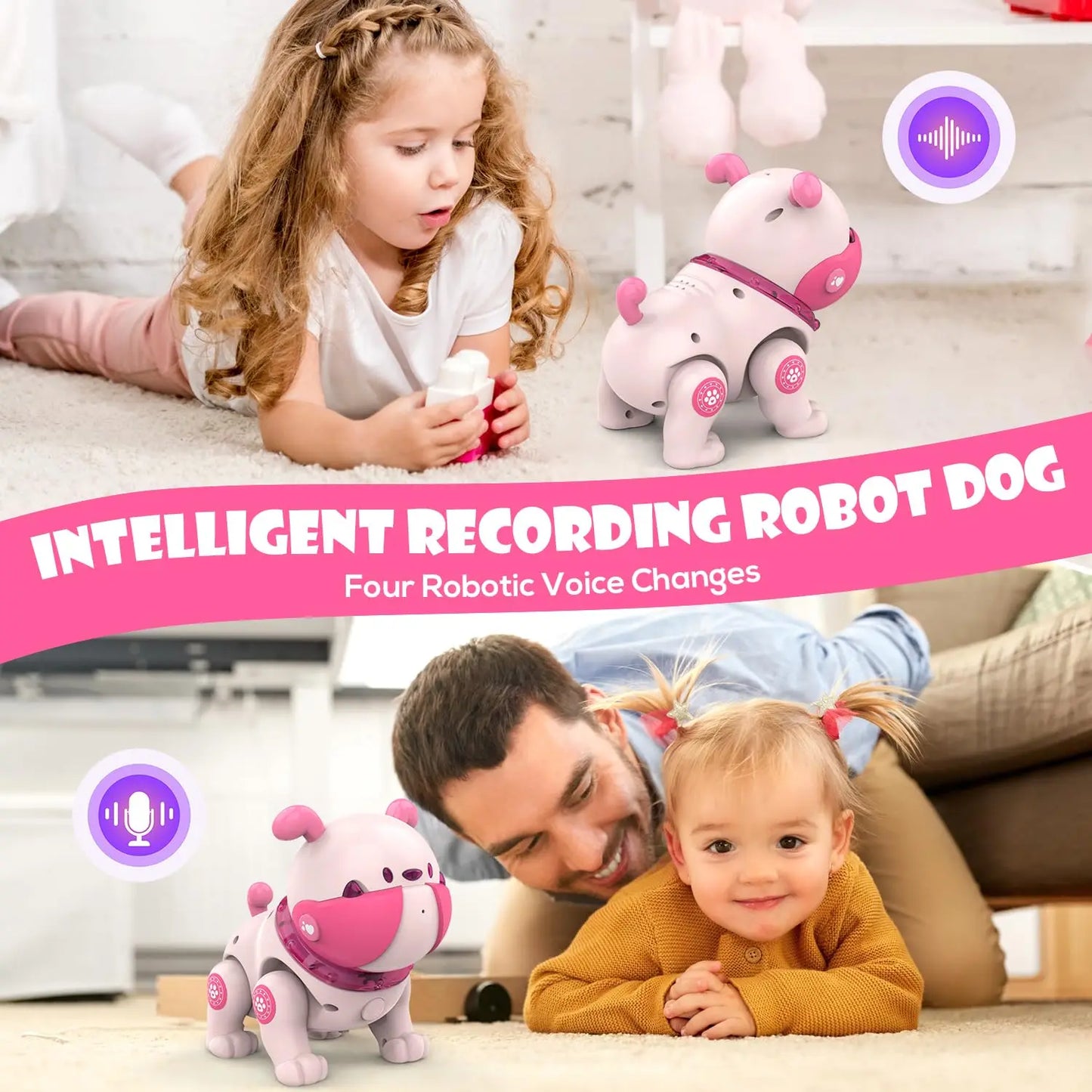 Hign Concerned Remote Control Puppy Dog RC Toy With LED