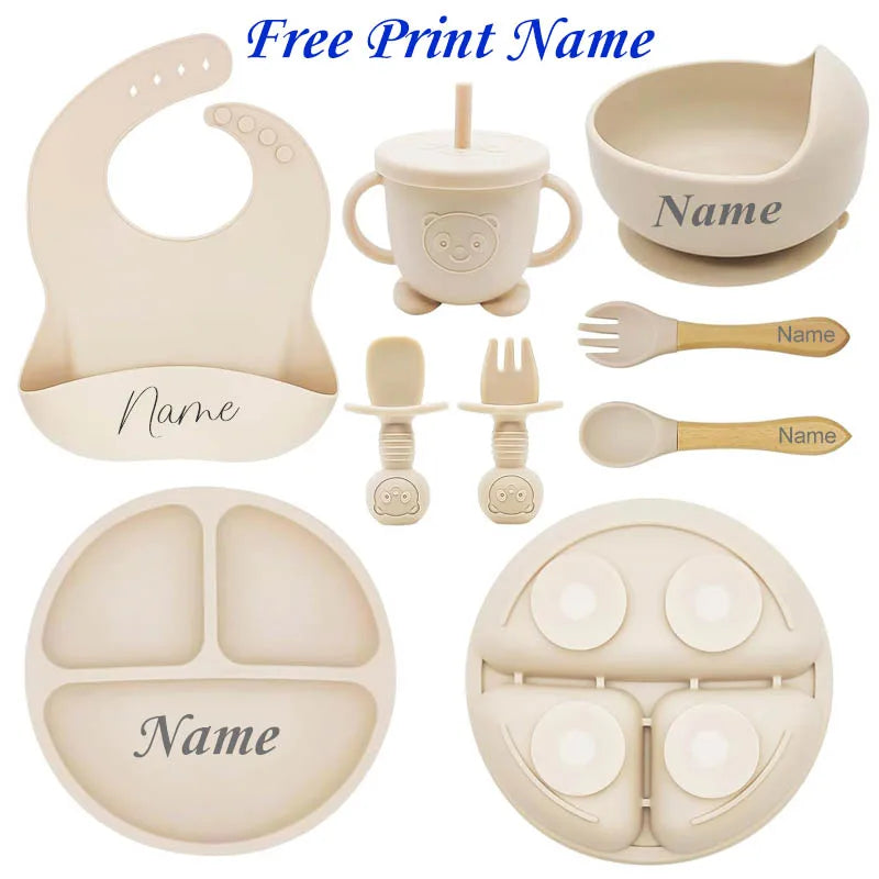 Maw Maws Hope Personalized Name Baby Meal Plate Set Silicone