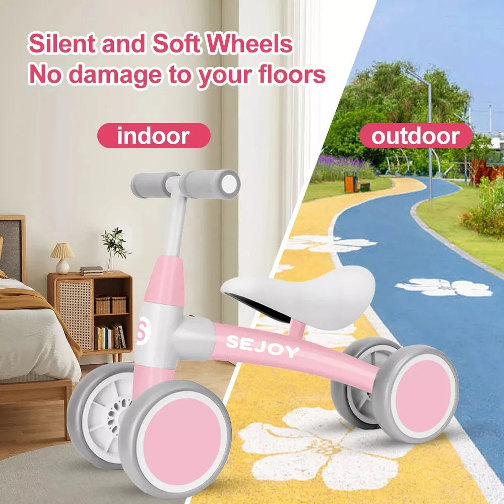SEJOY Baby Walker Balance Bike Four Wheel Ride On Toy