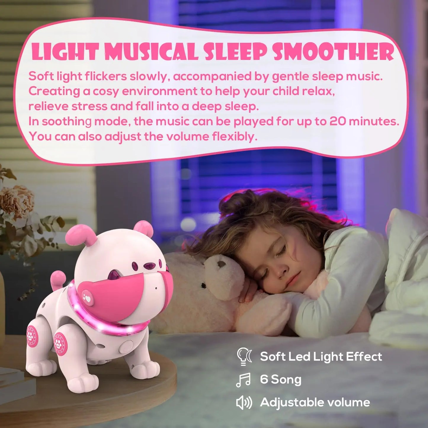 Hign Concerned Remote Control Puppy Dog RC Toy With LED
