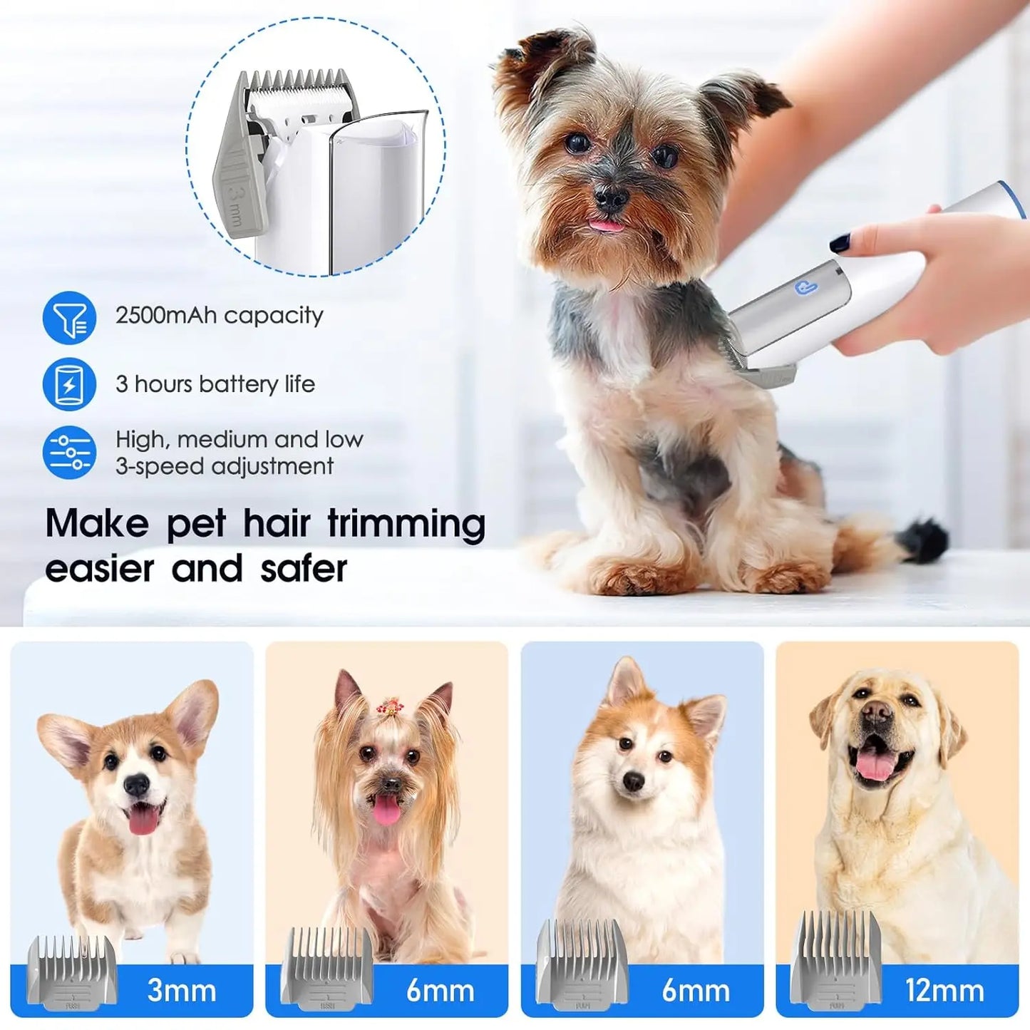 HiMISS Dog Grooming Vacuum Kit For Pet Hair And Tools