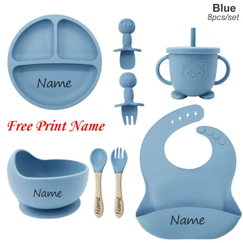 Maw Maws Hope Personalized Name Baby Meal Plate Set Silicone