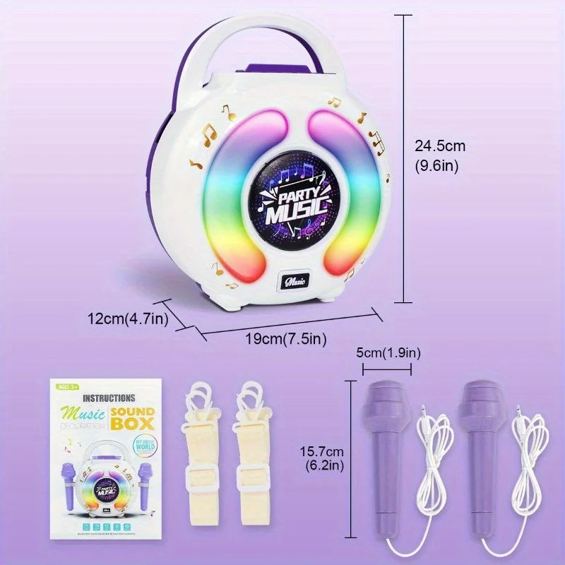 GGbell Karaoke Machine With 2 Microphones Portable Toy
