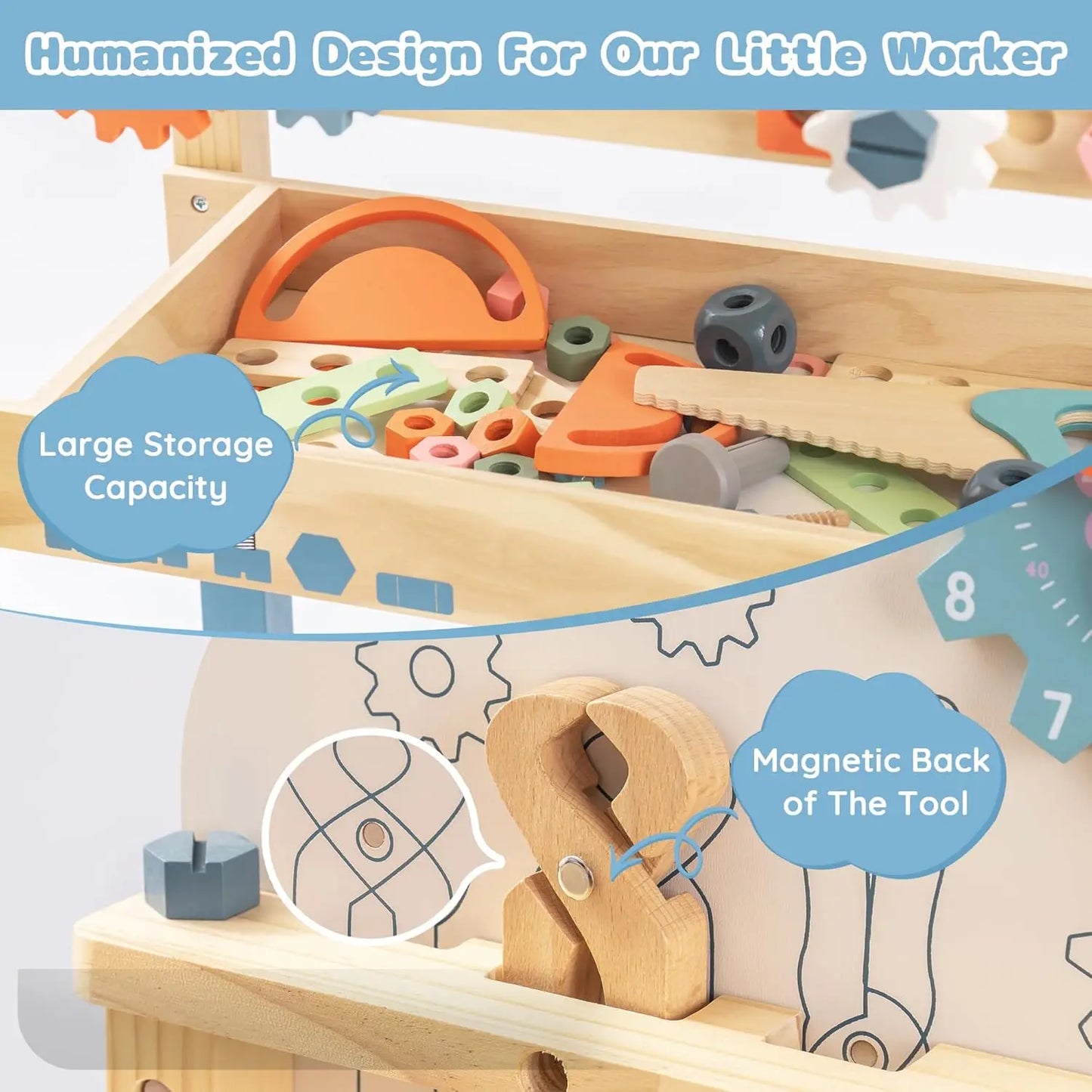 Rolife Robotime Kids Tool Bench Wooden Construction Toys