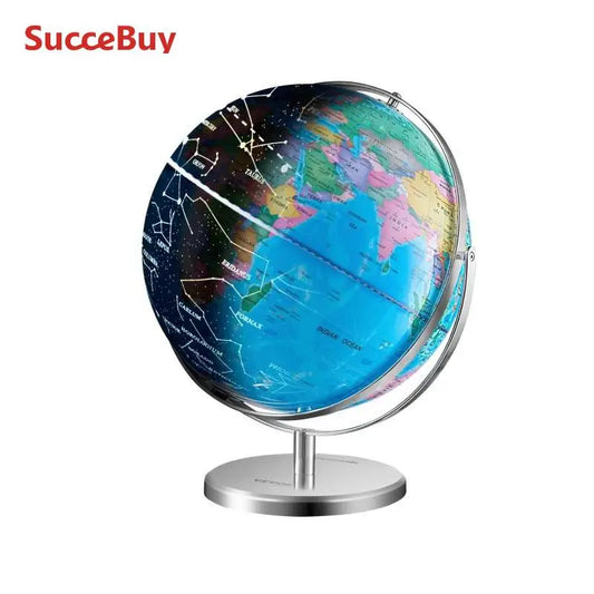 SucceBuy Illuminated World Globe With Stand Led Night Light