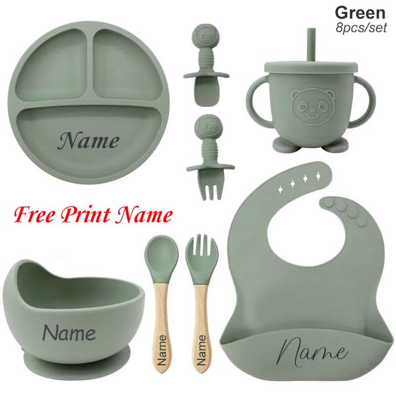 Maw Maws Hope Personalized Name Baby Meal Plate Set Silicone
