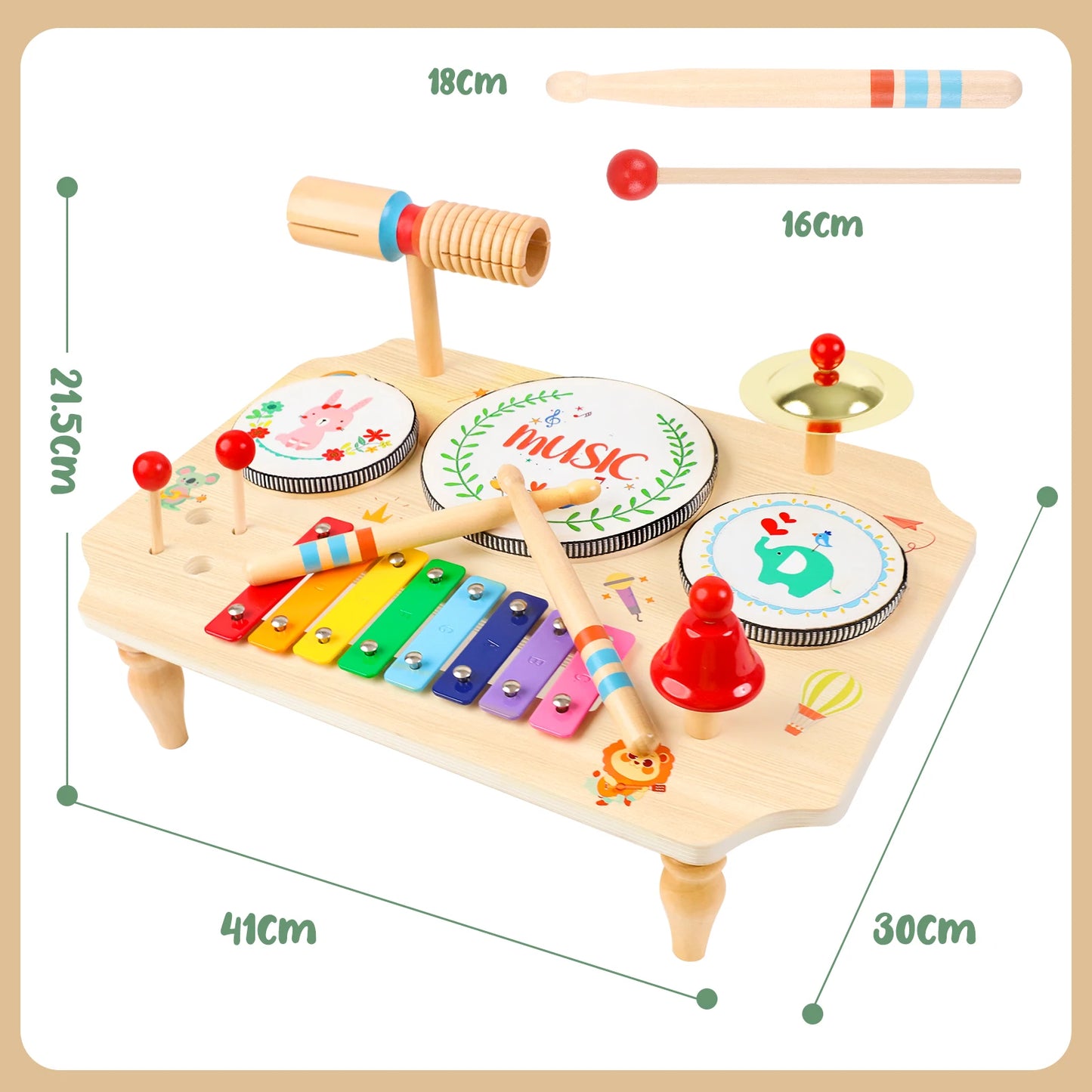 Montessori Baby Drum Kit With Xylophone For Ages 1 To 3