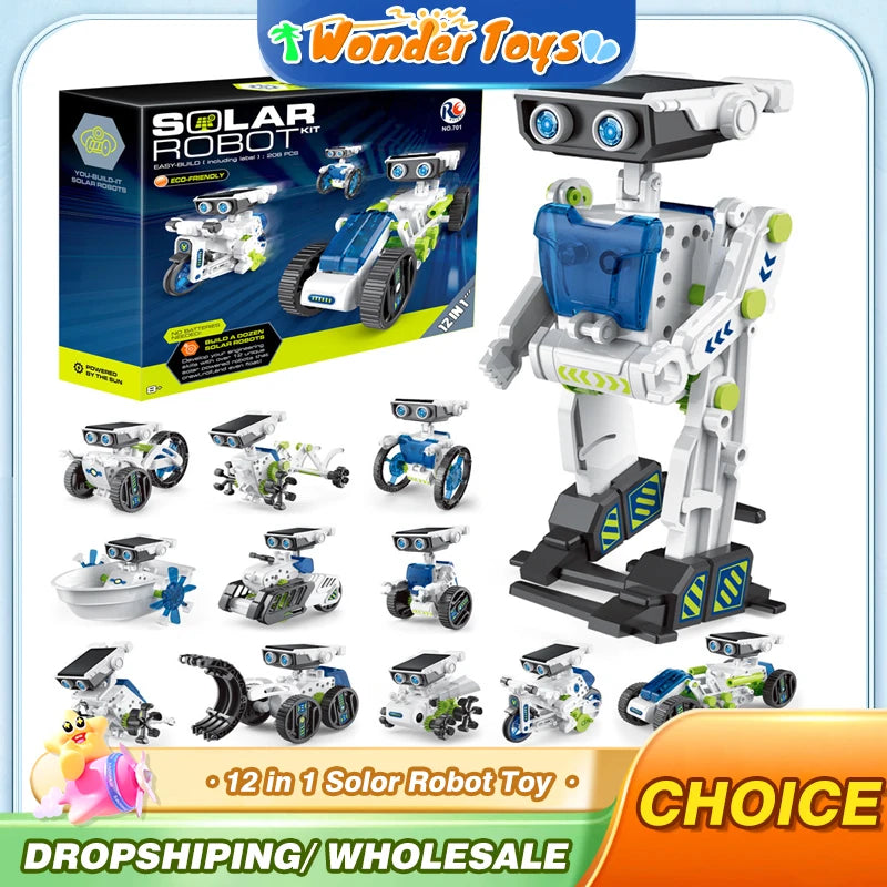 CONUSEA 12 In 1 Solar Toy Car Robot Kit EducationKit