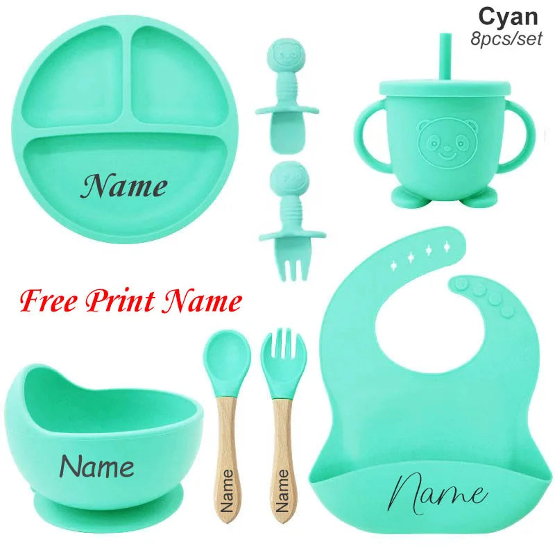 Maw Maws Hope Personalized Name Baby Meal Plate Set Silicone