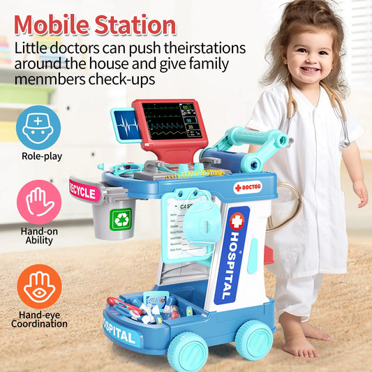 Jovow Kids Doctor Toy Set With Case Injections Stethoscope