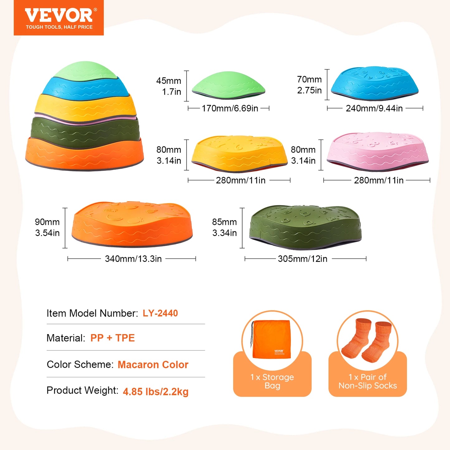 SucceBuy Balance Stepping Stones for Kids Indoor Play
