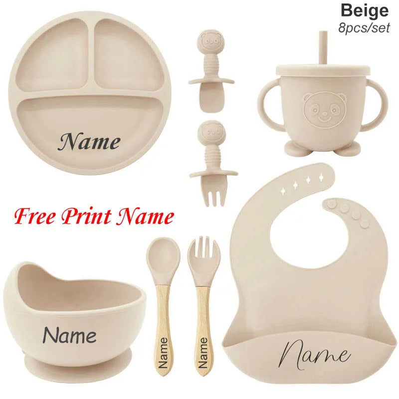 Maw Maws Hope Personalized Name Baby Meal Plate Set Silicone