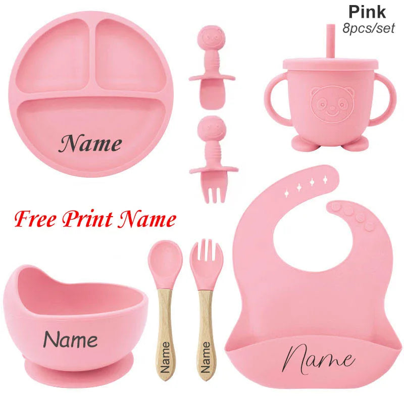 Maw Maws Hope Personalized Name Baby Meal Plate Set Silicone