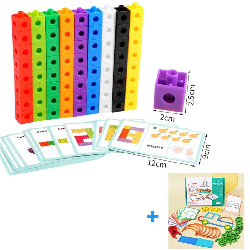 Wooden Sticks Rings Puzzle Montessori Educational Toy