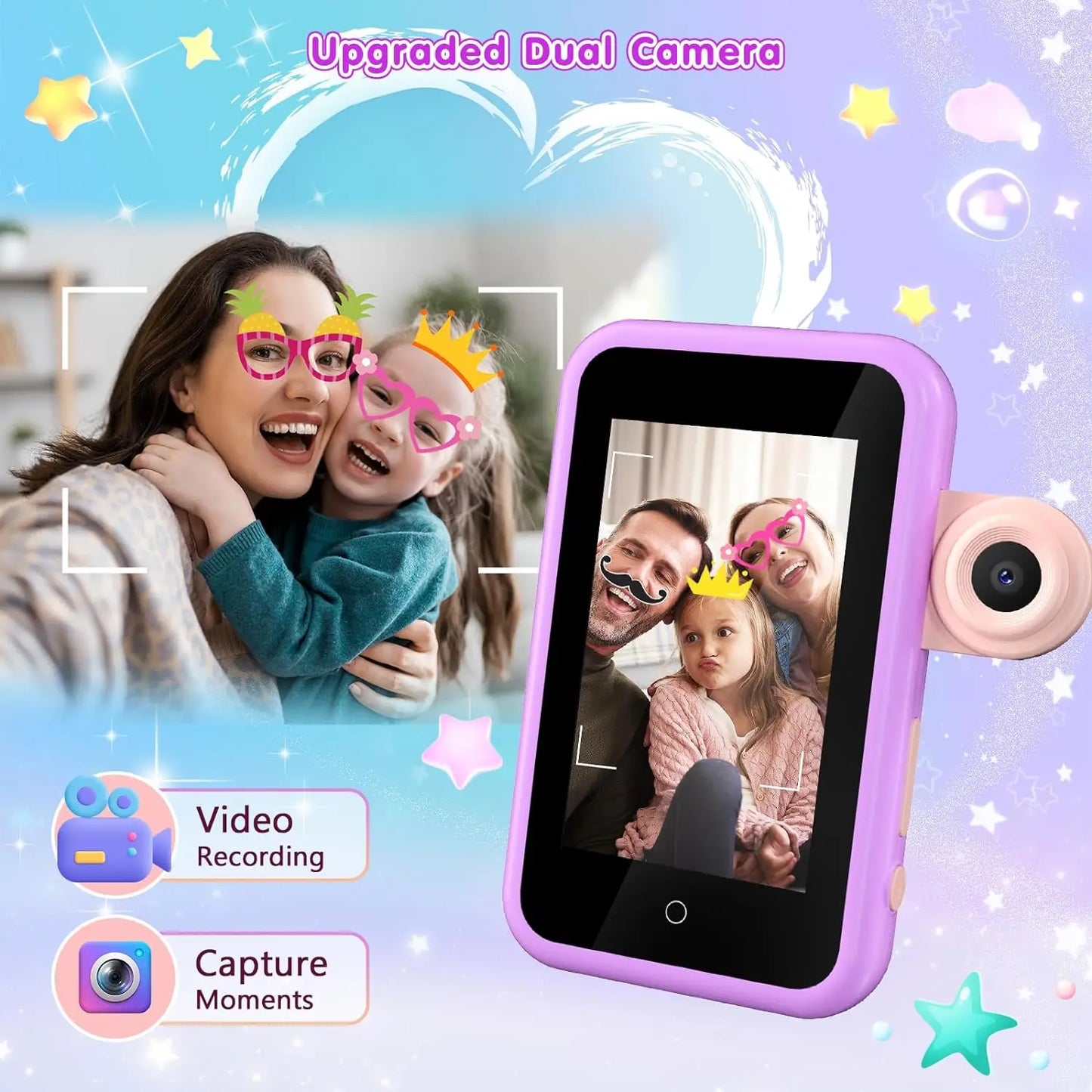 VATOS Kids Smart Phone Toy Dual Camera Educational Toy
