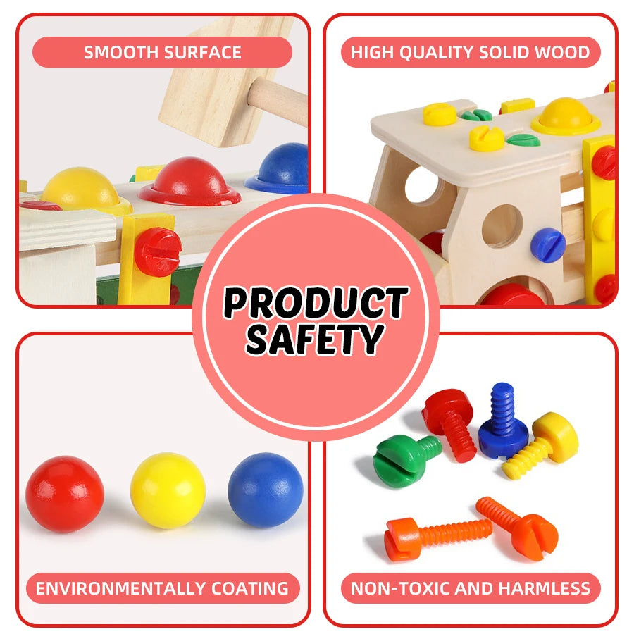 Maw Maws Hope Wooden Screws Car Toys Montessori Puzzle Set