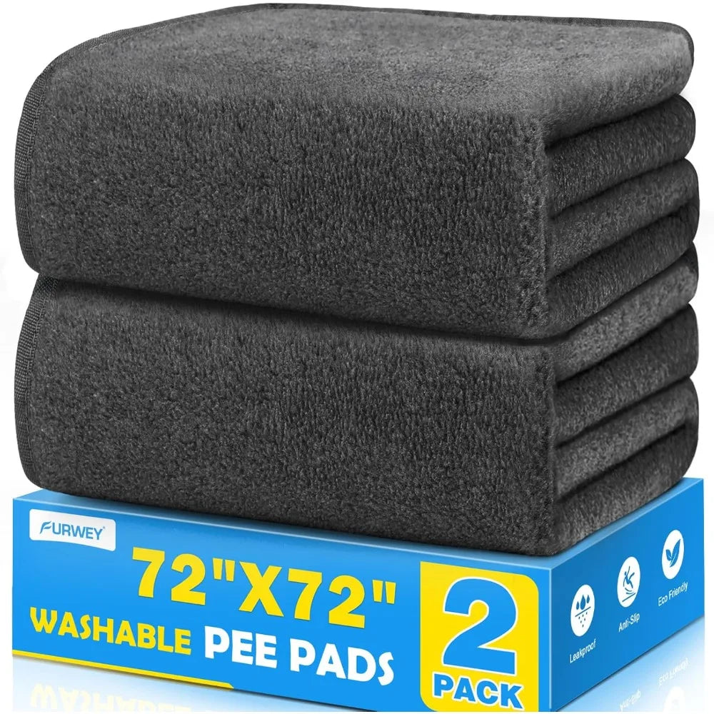 2 Pack Extra Large Washable Dog Pee Pads 72x72 Non Slip