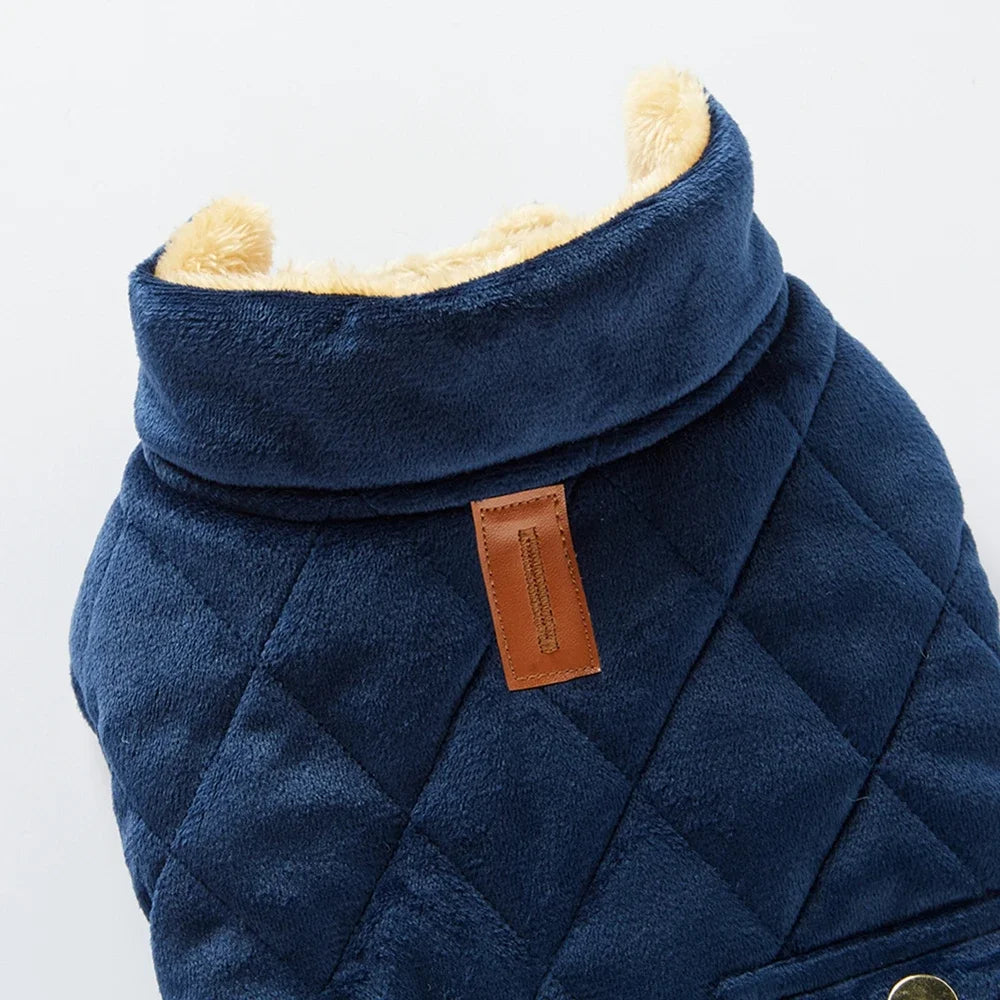 Guangdong Winter Warm Plush Dog Jacket With Double Pockets
