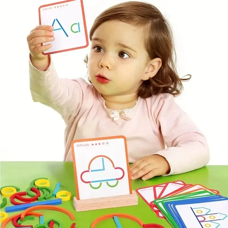 Wooden Sticks Rings Puzzle Montessori Educational Toy
