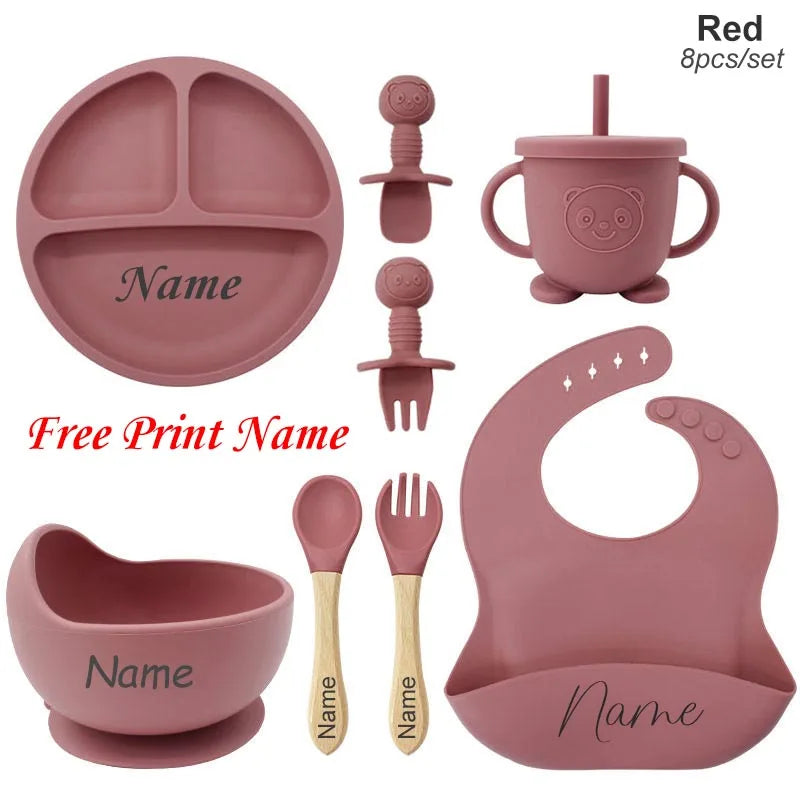 Maw Maws Hope Personalized Name Baby Meal Plate Set Silicone