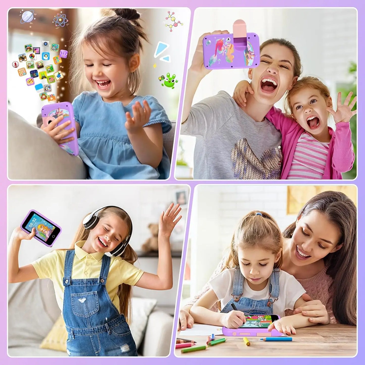 VATOS Kids Smart Phone Toy Dual Camera Educational Toy