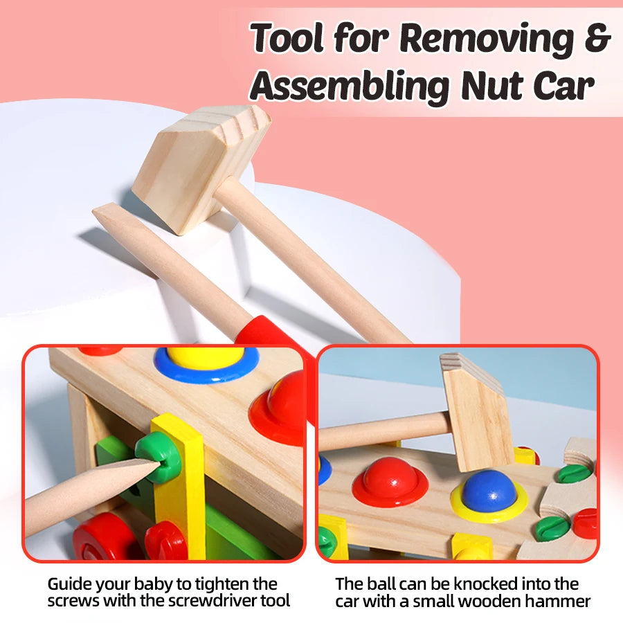 Maw Maws Hope Wooden Screws Car Toys Montessori Puzzle Set