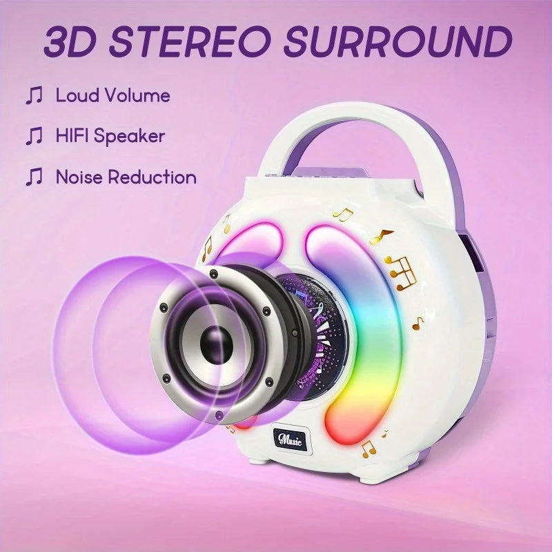 GGbell Karaoke Machine With 2 Microphones Portable Toy
