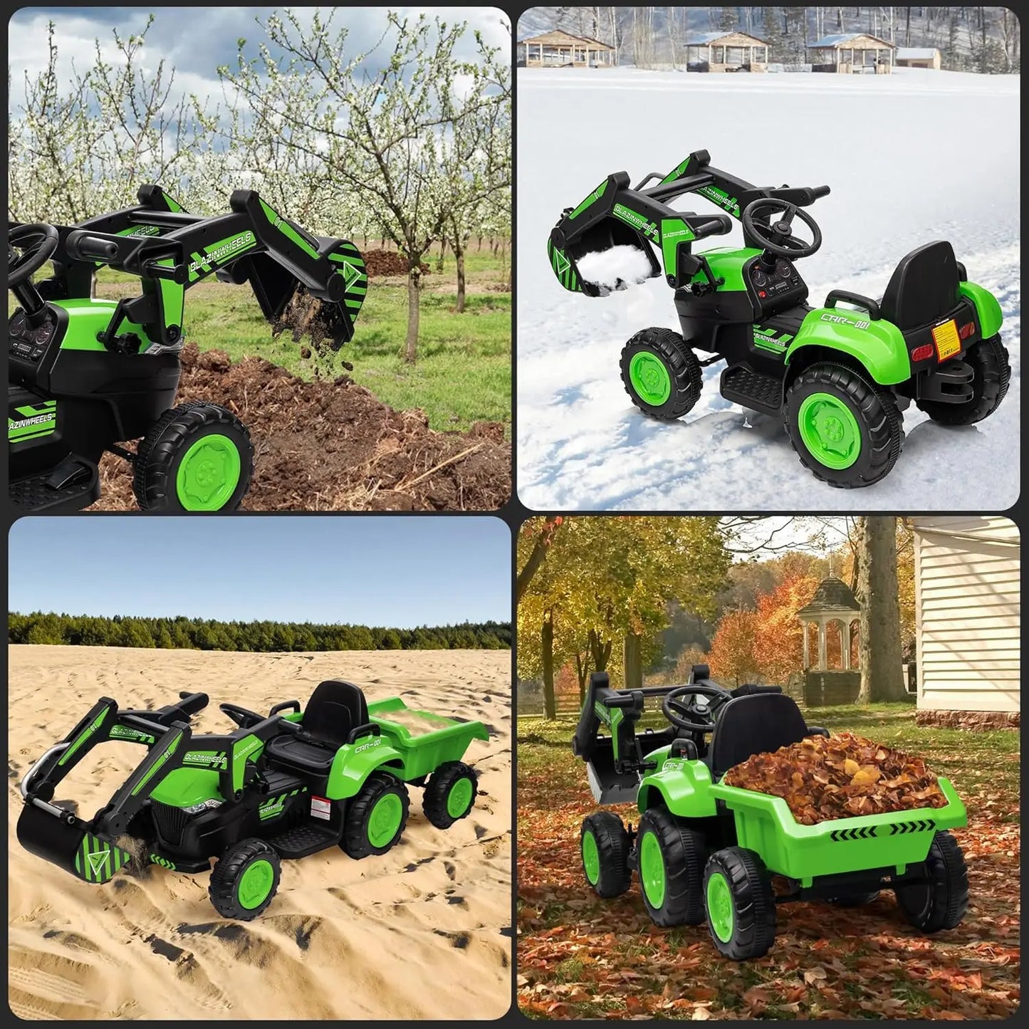 HobbyLane 12V 3 In 1 Ride On Excavator Tractor Trailer